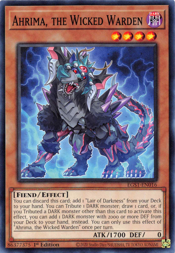 Ahrima, the Wicked Warden [EGS1-EN016] Common - Duel Kingdom