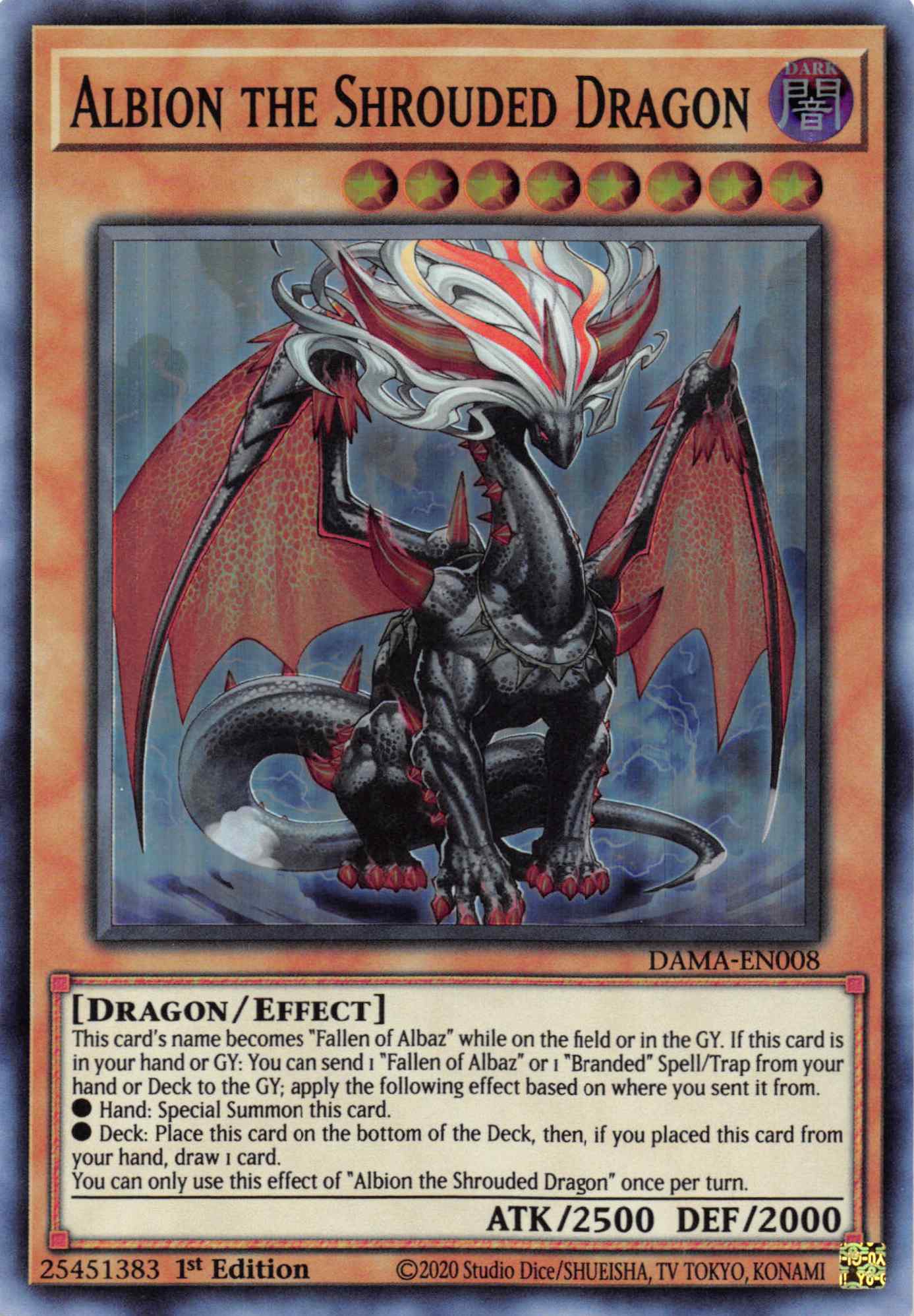 Albion the Shrouded Dragon [DAMA-EN008] Super Rare - Duel Kingdom