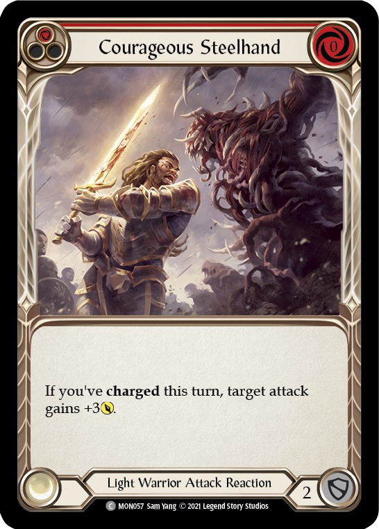 Courageous Steelhand (Red) [MON057] 1st Edition Normal - Duel Kingdom