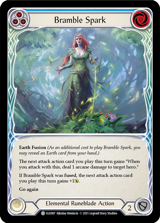 Bramble Spark (Blue) [ELE087] 1st Edition Rainbow Foil - Duel Kingdom