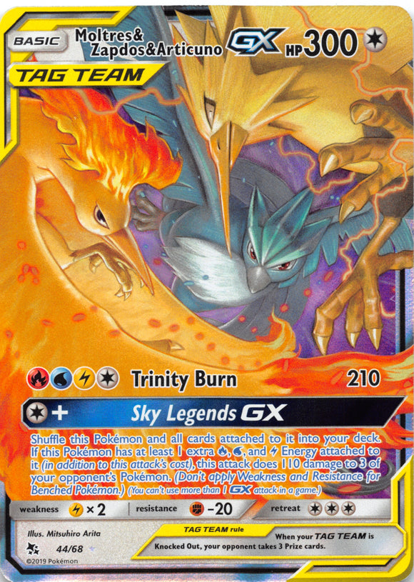 Moltres & Zapdos & Articuno GX (44/68) [Hidden Fates] - Duel Kingdom