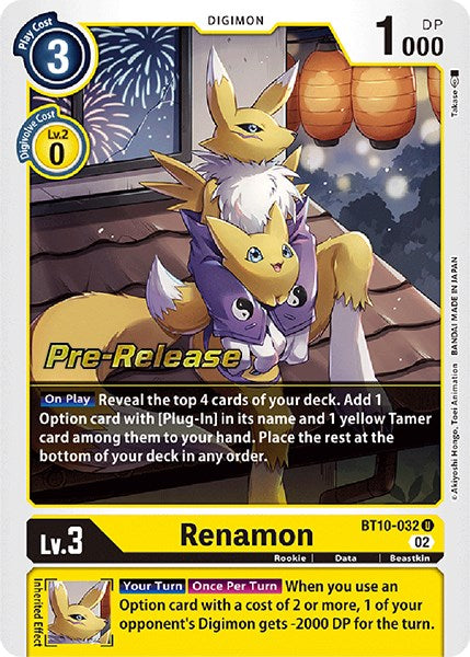 Renamon [BT10-032] [Xros Encounter Pre-Release Cards] Foil