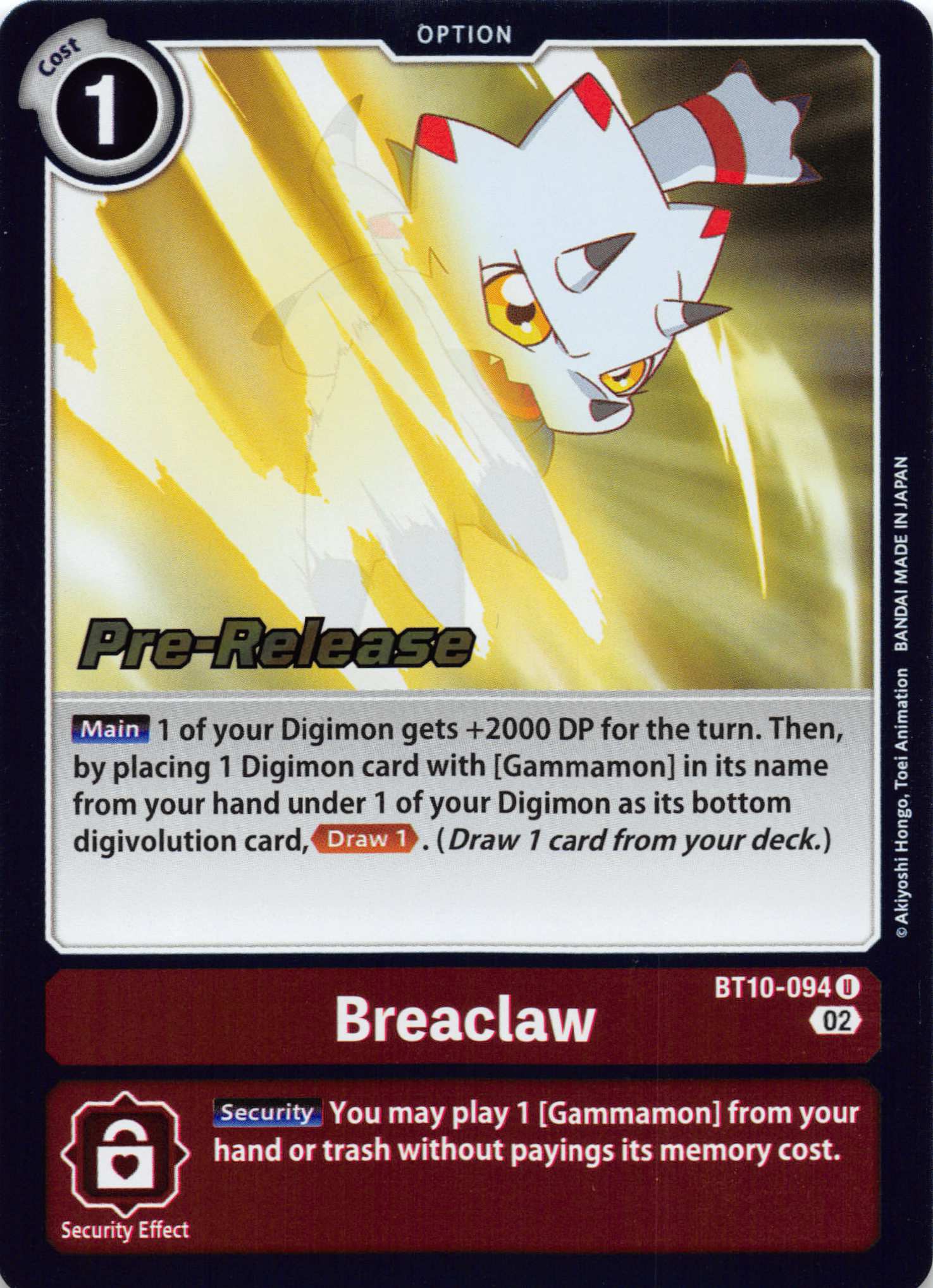 Breaclaw [BT10-094] [Xros Encounter Pre-Release Cards] Normal