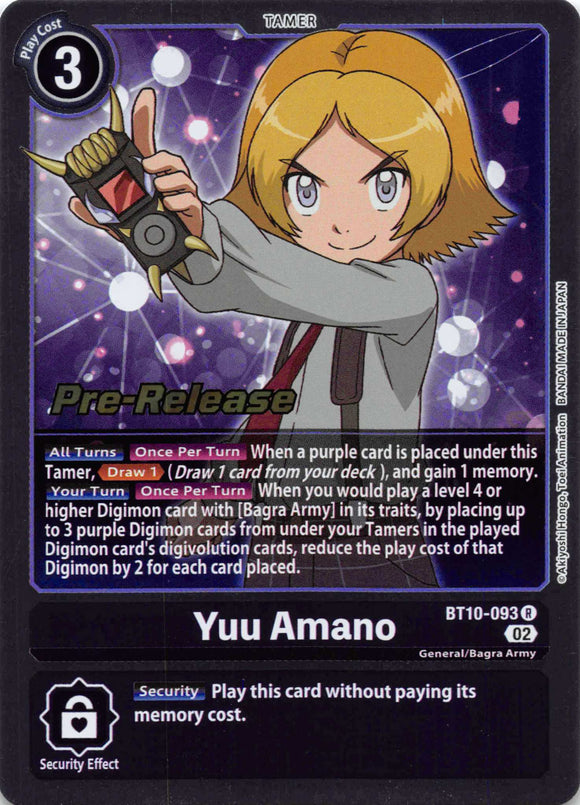Yuu Amano [BT10-093] [Xros Encounter Pre-Release Cards] Foil