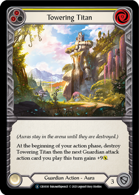 Towering Titan (Yellow) (Rainbow Foil) [CRU030-RF] Unlimited Rainbow Foil - Duel Kingdom