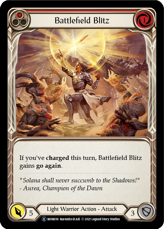Battlefield Blitz (Red) (Rainbow Foil) [U-MON036-RF] Unlimited Rainbow Foil - Duel Kingdom