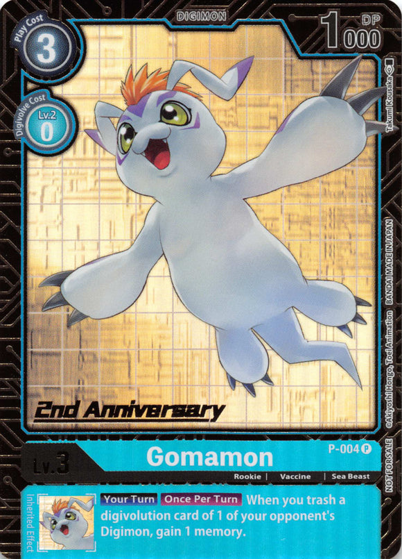 Gomamon - P-004 (2nd Anniversary Card Set) [P-004] [Digimon Promotion Cards] Foil