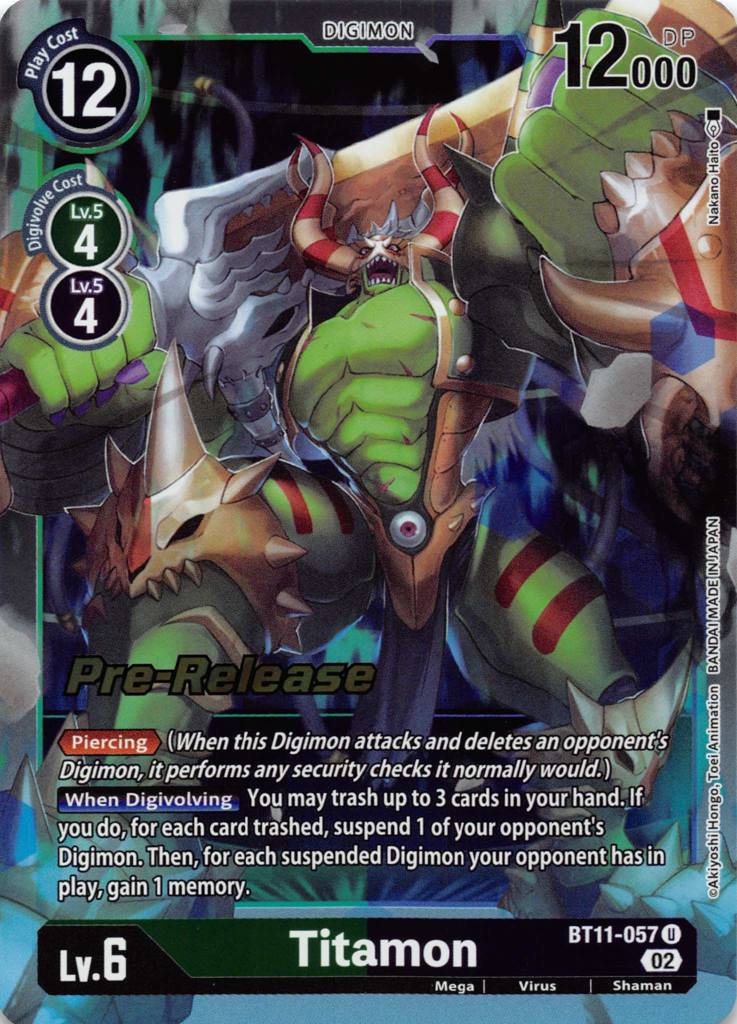 Titamon [BT11-057] [Dimensional Phase Pre-Release Cards] Foil