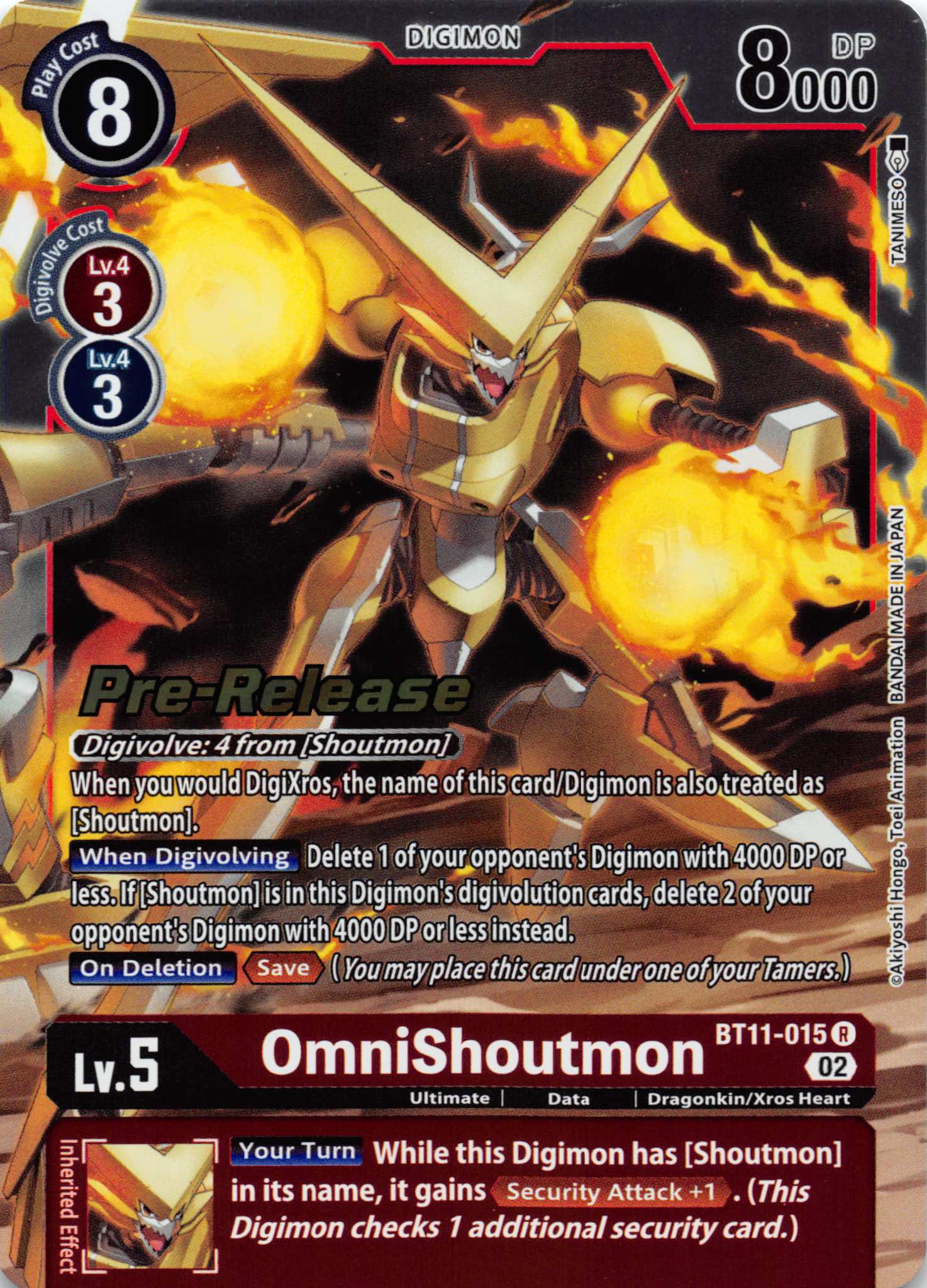 OmniShoutmon [BT11-015] [Dimensional Phase Pre-Release Cards] Foil