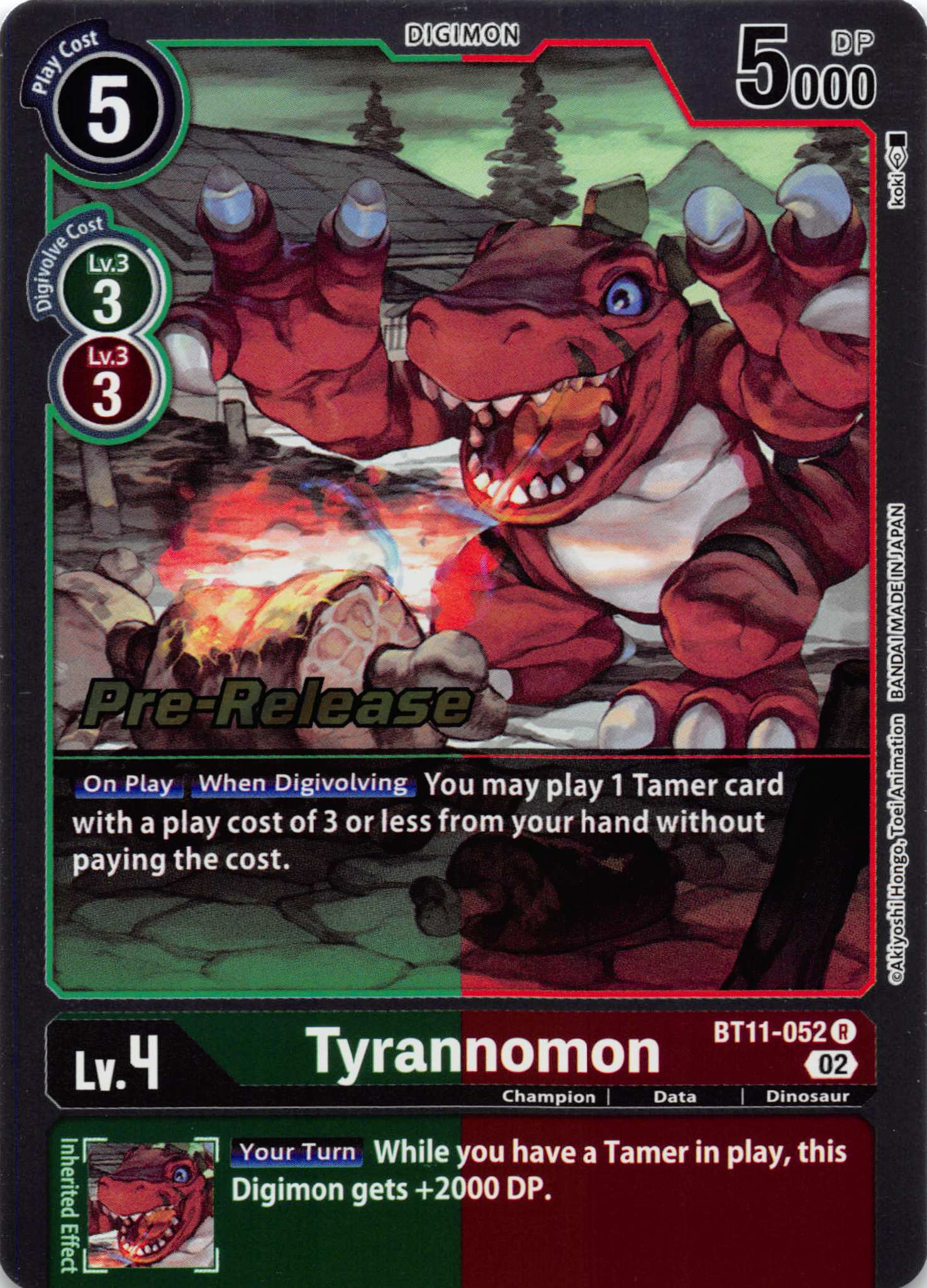 Tyrannomon [BT11-052] [Dimensional Phase Pre-Release Cards] Foil