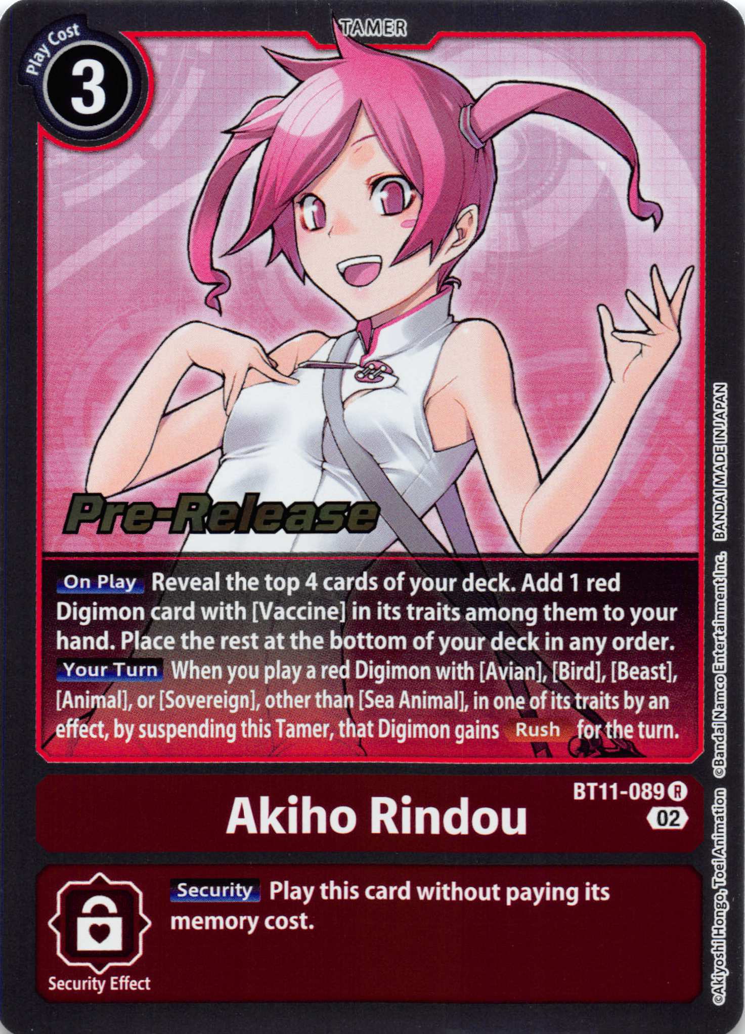 Akiho Rindou [BT11-089] [Dimensional Phase Pre-Release Cards] Foil
