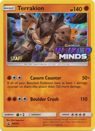 Terrakion (Staff Prerelease Promo) (SM205) [Sun & Moon: Black Star Promos] - Duel Kingdom