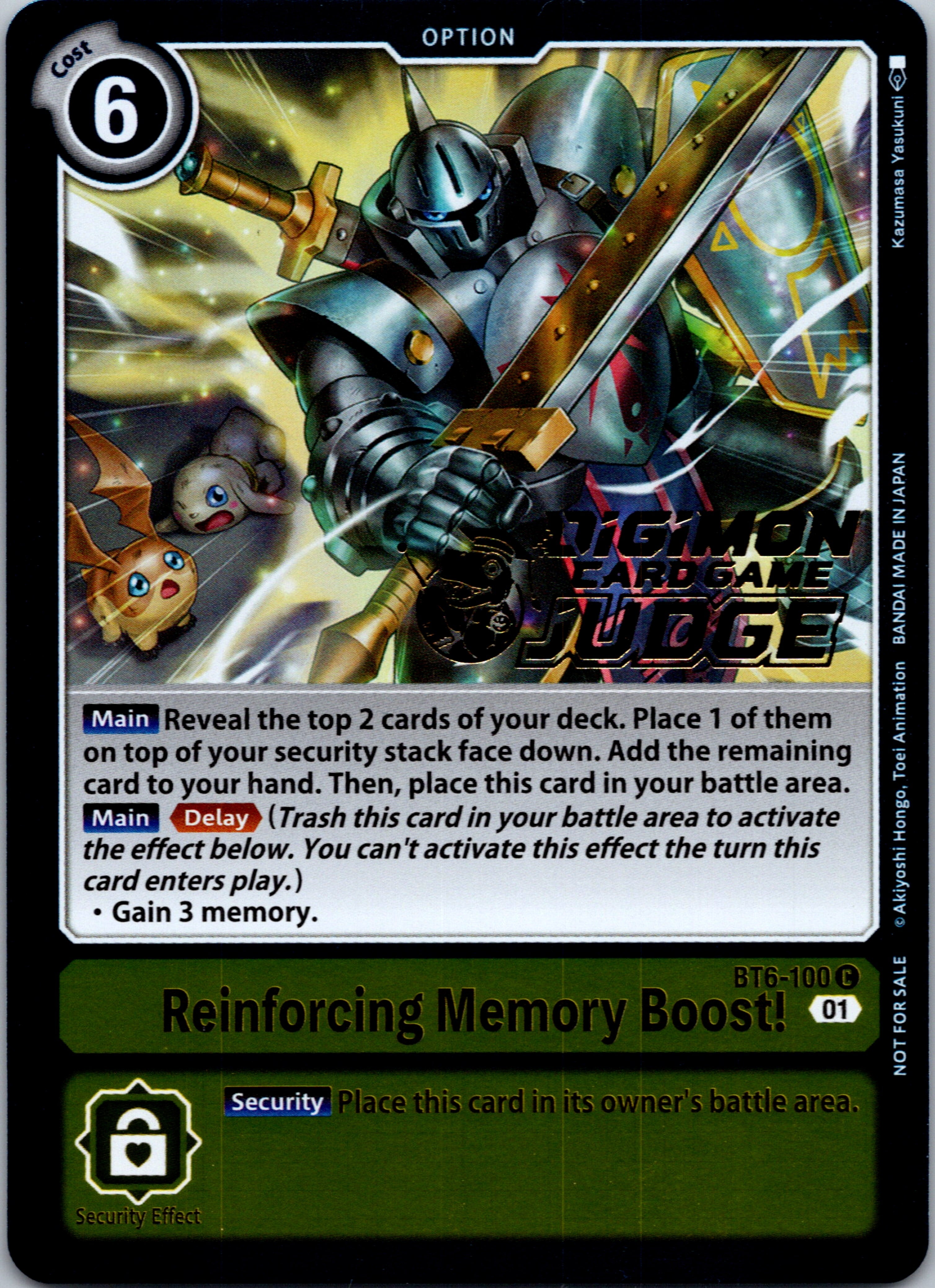 Reinforcing Memory Boost! (Judge Pack 3) [BT6-100] [Double Diamond] Foil