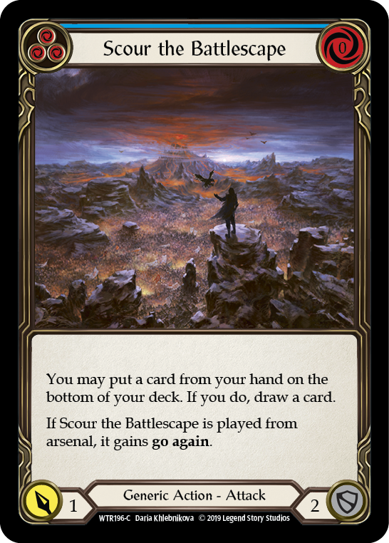 Scour the Battlescape (Blue) [WTR196-C] Alpha Print Rainbow Foil - Duel Kingdom