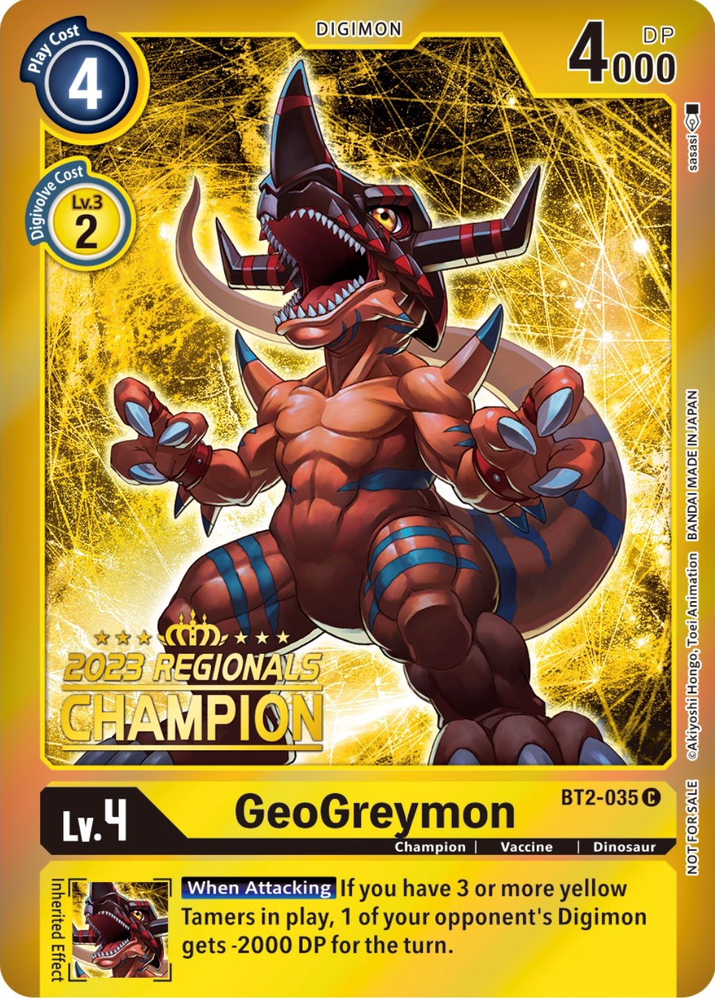 GeoGreymon (2023 Regionals Champion) [BT2-035] [Release Special Booster] Foil