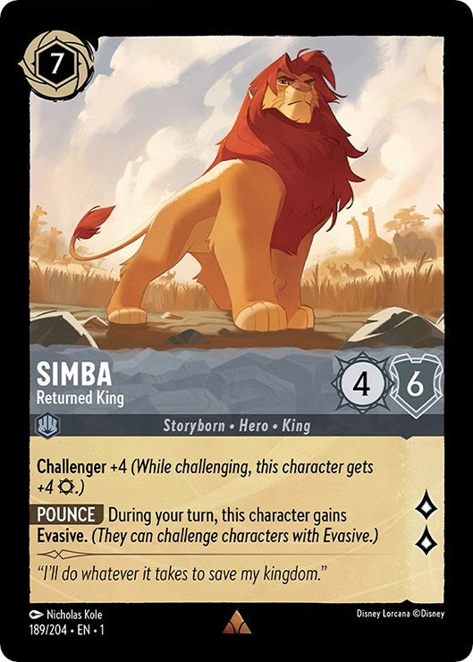 Simba - Returned King 189/204 (The First Chapter) Cold Foil