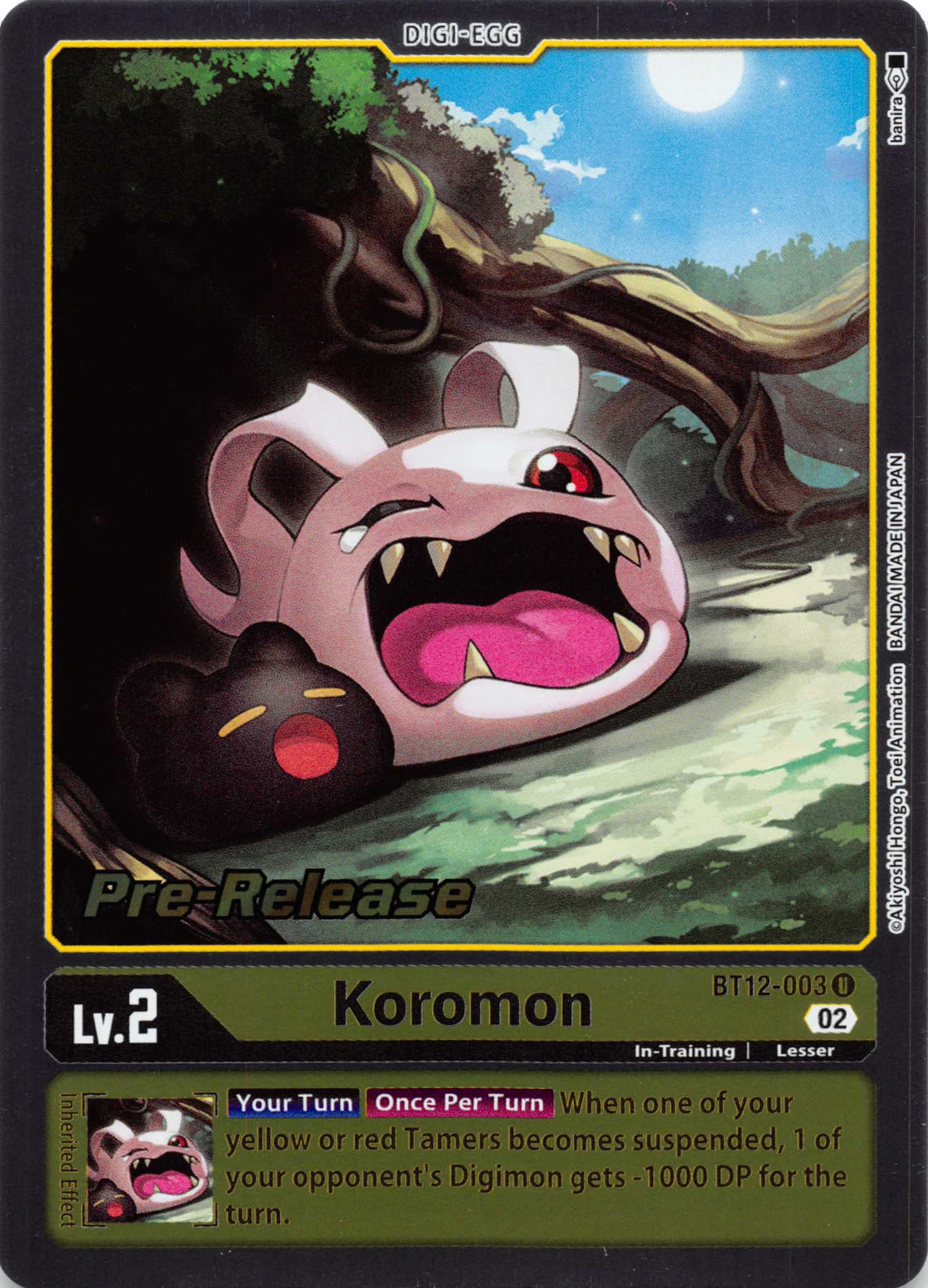 Koromon [BT12-003] [Across Time Pre-Release Cards] Normal