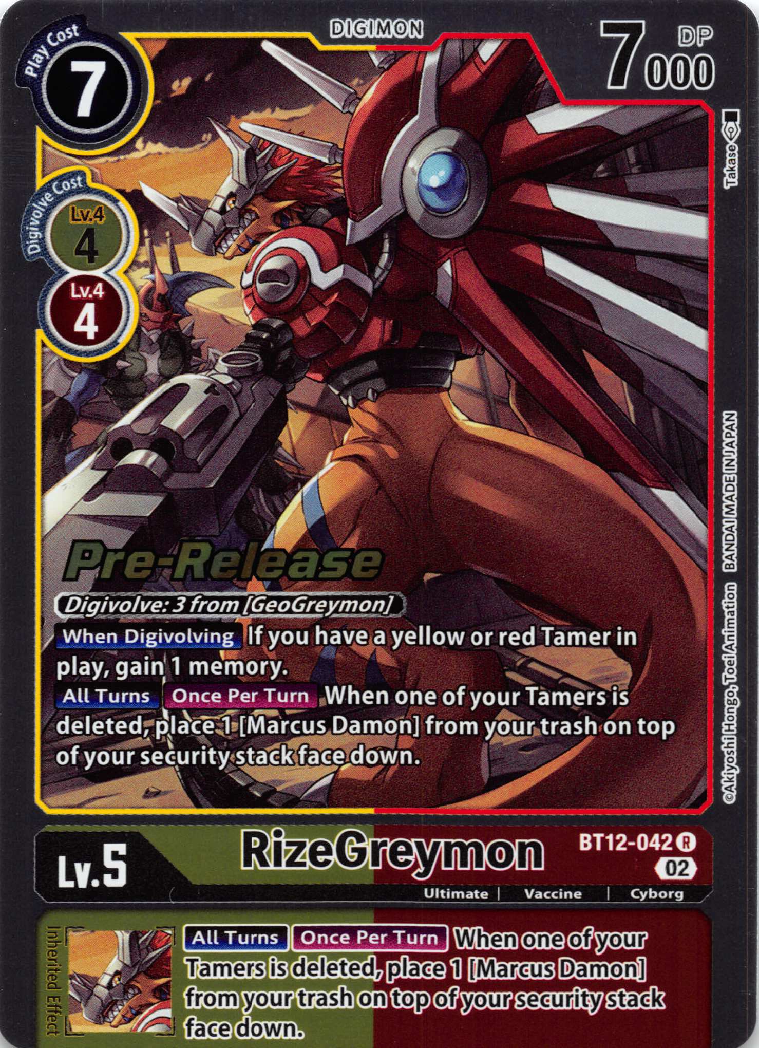RizeGreymon [BT12-042] [Across Time Pre-Release Cards] Normal