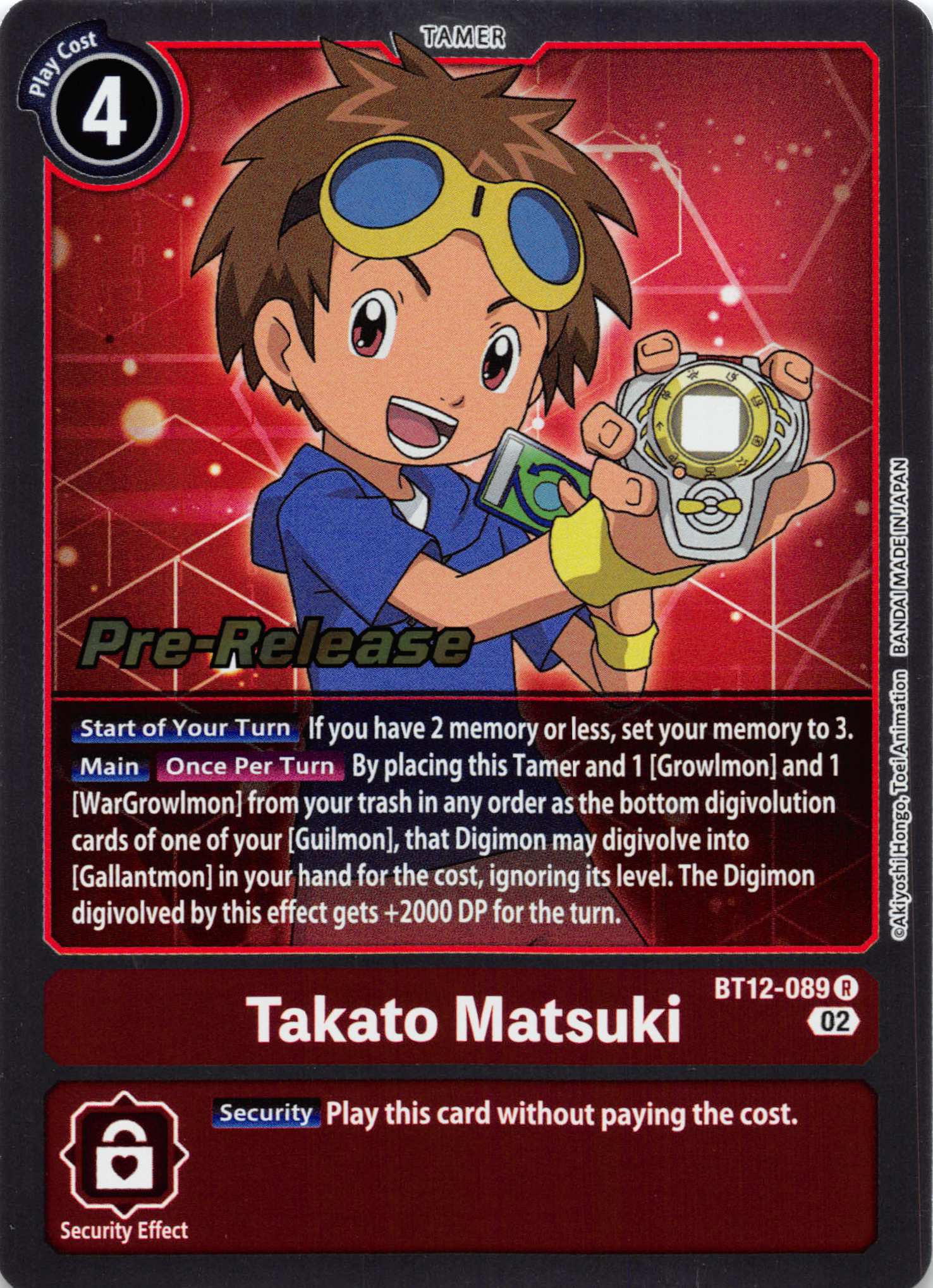 Takato Matsuki [BT12-089] [Across Time Pre-Release Cards] Normal