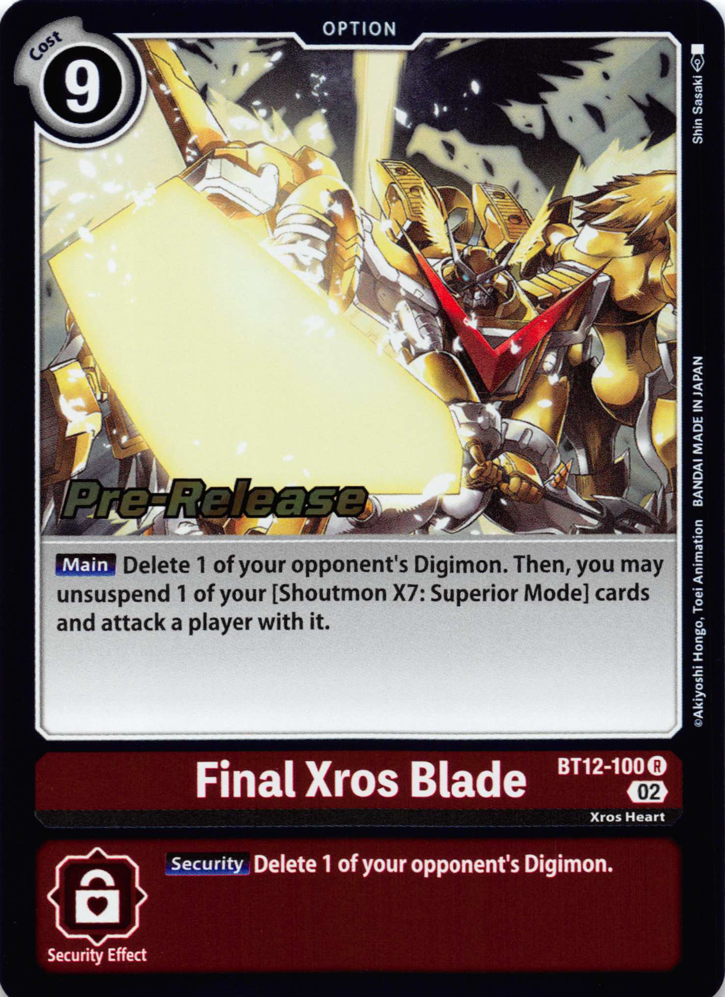 Final Xros Blade [BT12-100] [Across Time Pre-Release Cards] Normal