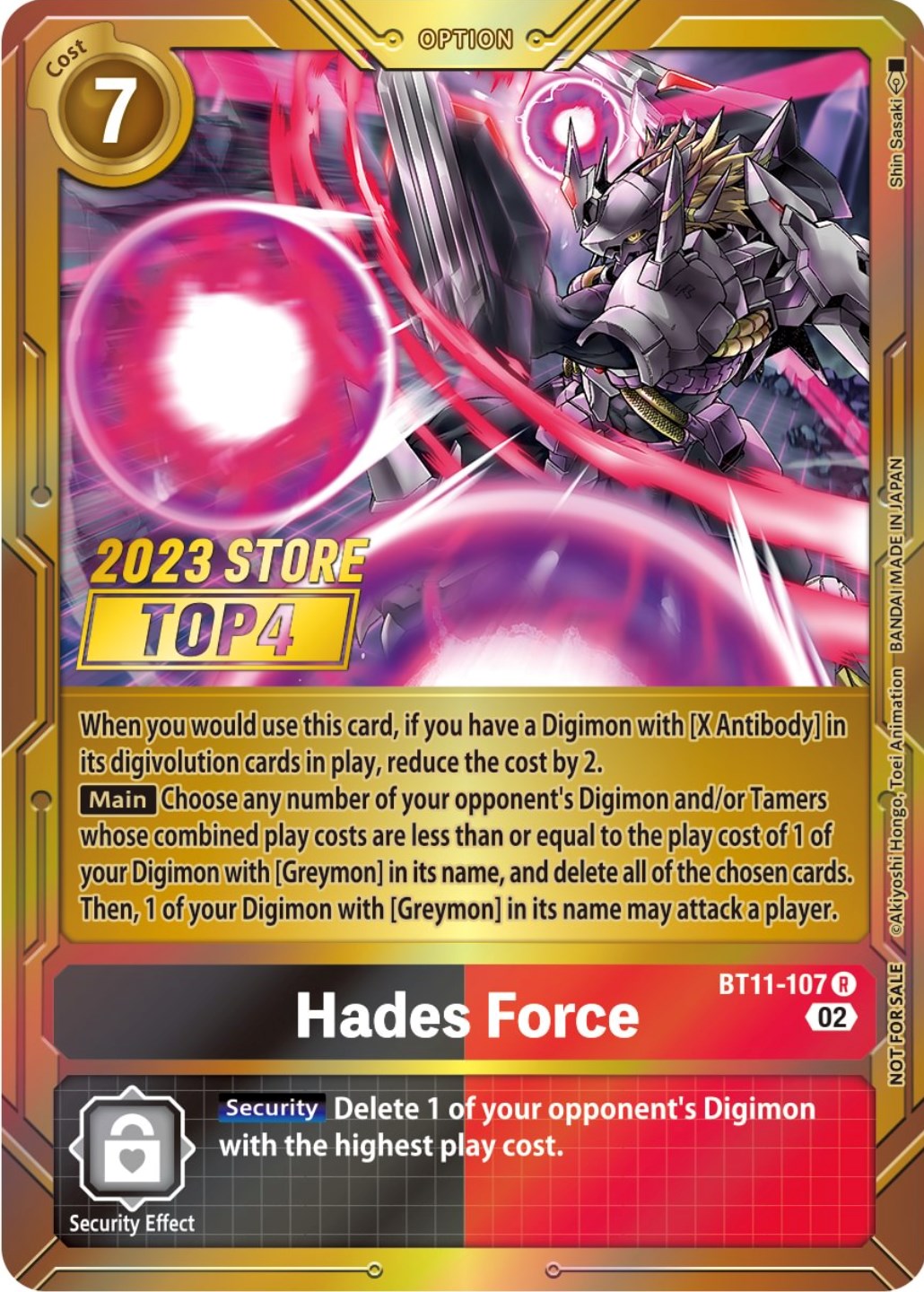 Hades Force (2023 Store Top 4) [BT11-107] [Dimensional Phase] Foil