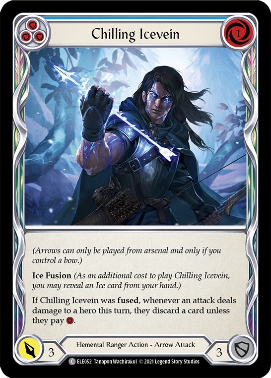 Chilling Icevein (Blue) [ELE052] 1st Edition Rainbow Foil - Duel Kingdom
