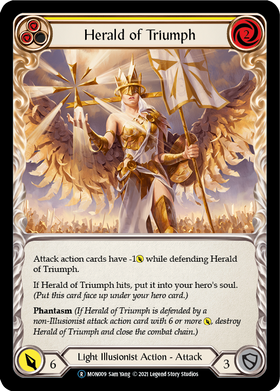 Herald of Triumph (Yellow) (Rainbow Foil) [U-MON009-RF] Unlimited Rainbow Foil - Duel Kingdom