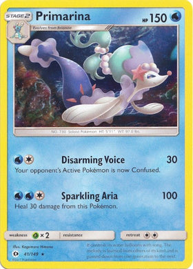 Primarina (041/149) (Water Web Holo) [Sun & Moon: Base Set]