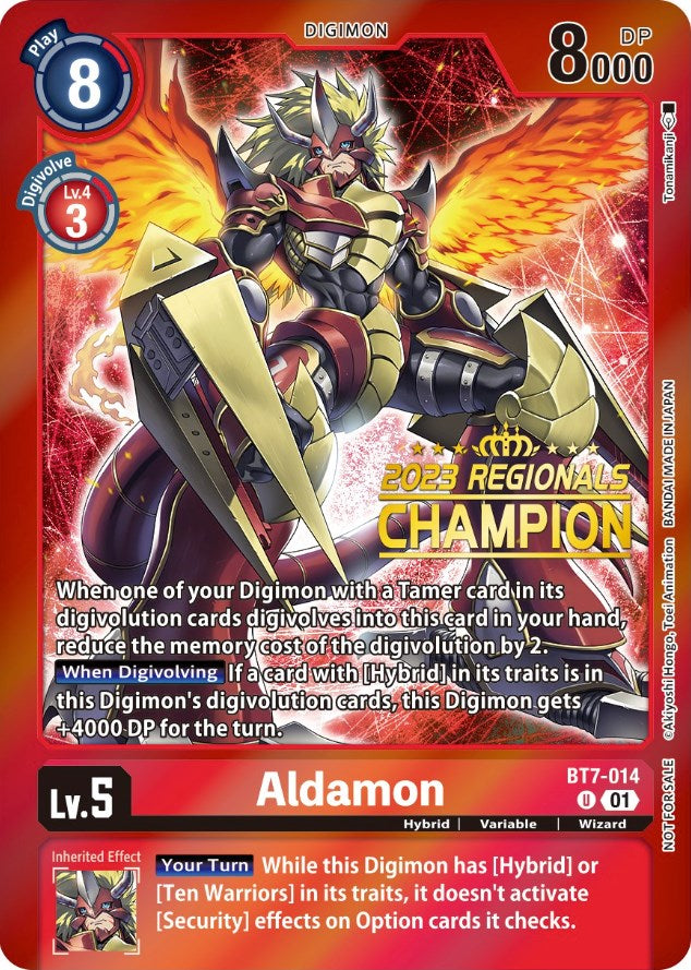 Aldamon (2023 Regionals Champion) [BT7-014] [Next Adventure] Foil