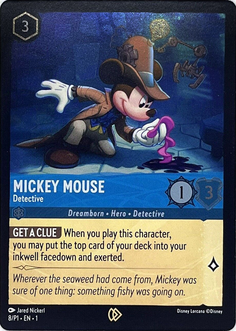 Mickey Mouse - Detective 008 (Disney Lorcana Promo Cards) Cold Foil