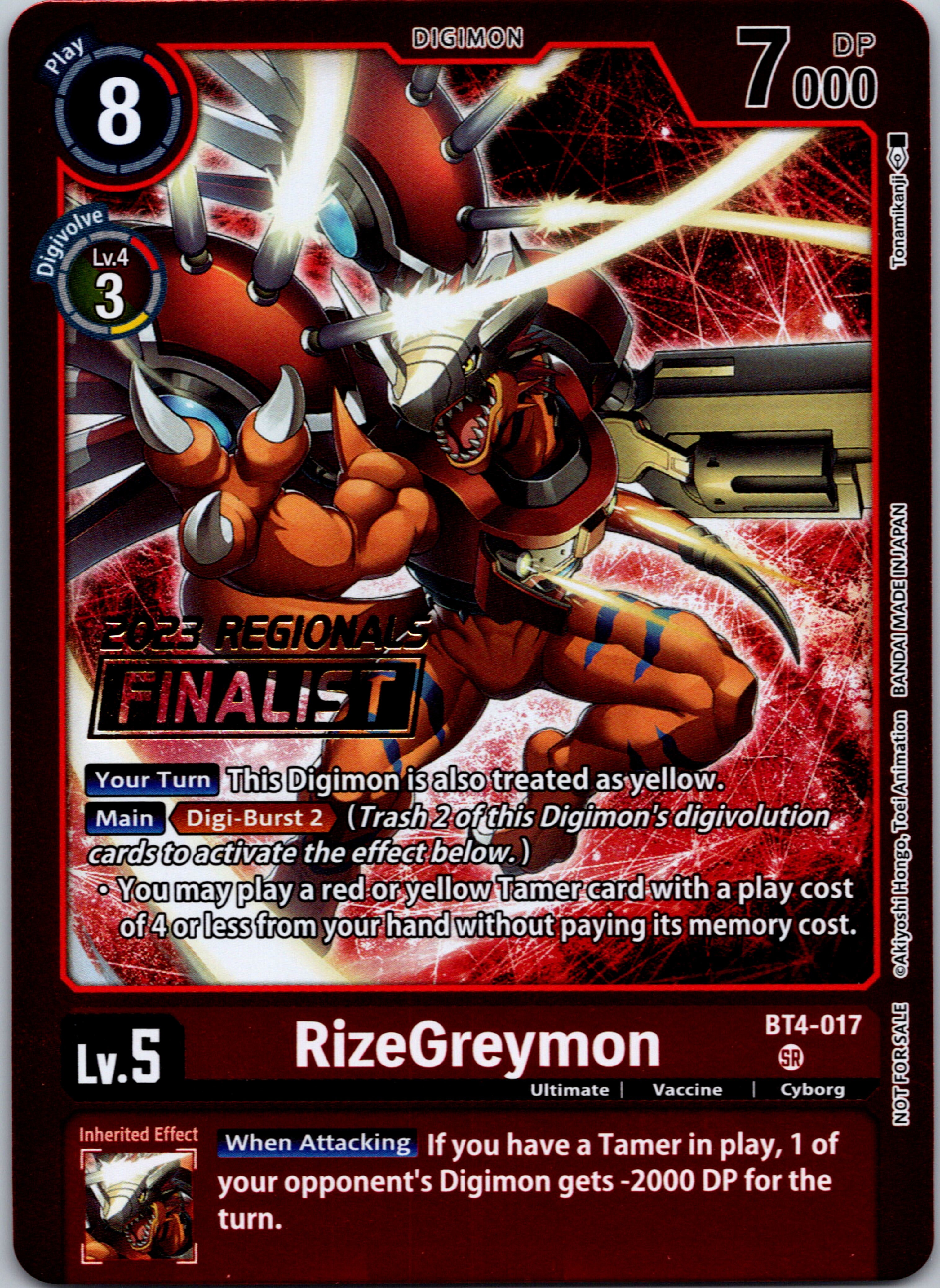 RizeGreymon (2023 Regionals Finalist) [BT4-017] [Great Legend] Foil