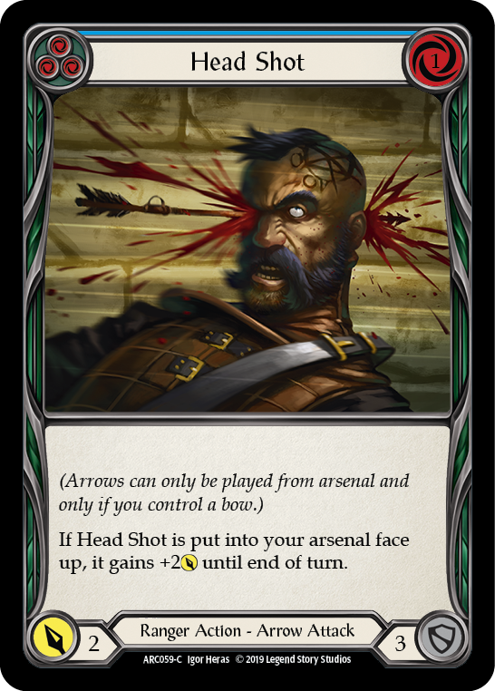 Head Shot (Blue) [ARC059-C] 1st Edition Rainbow Foil - Duel Kingdom