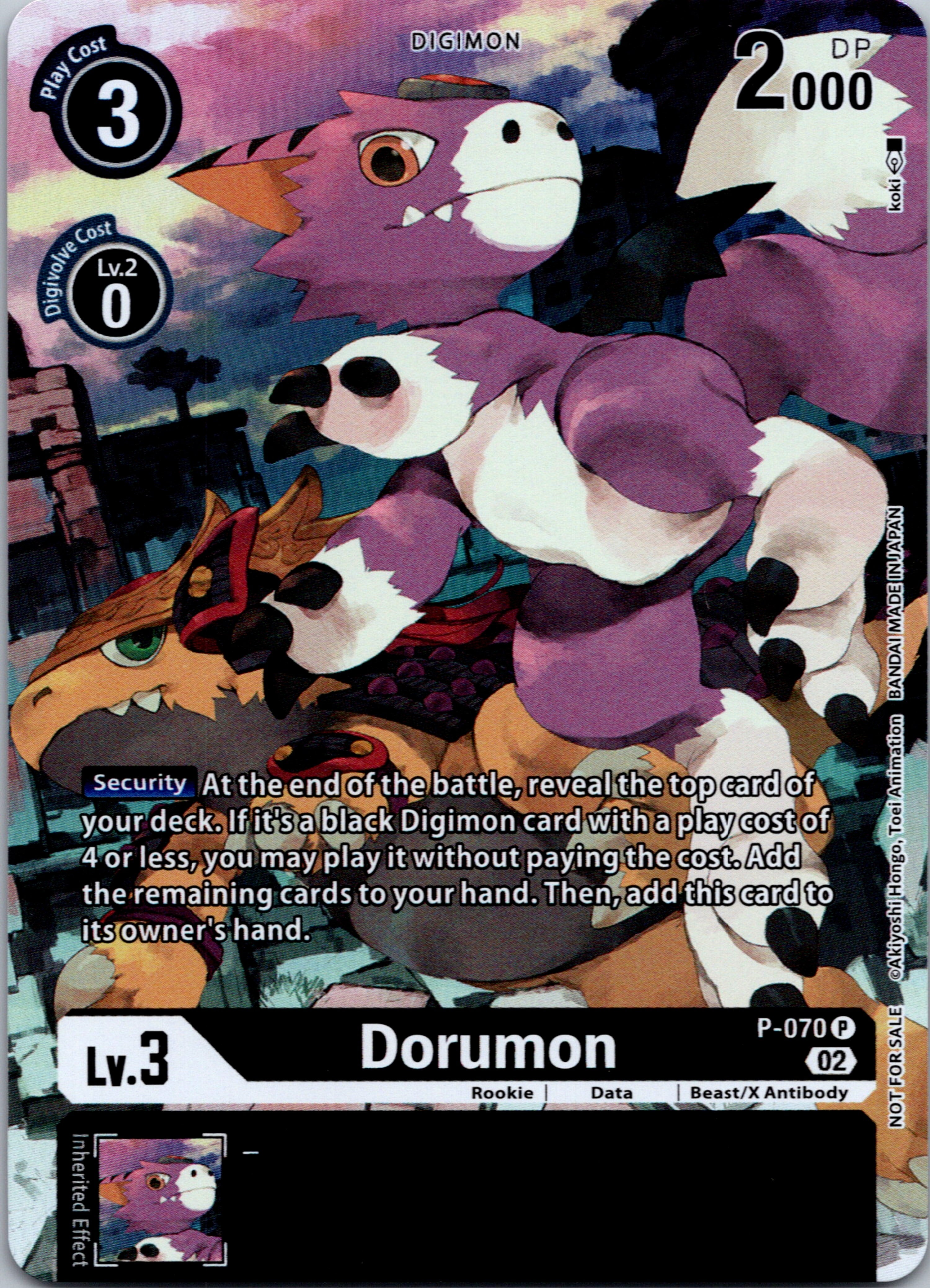 Dorumon - P-070 (Official Tournament Pack Vol.10) [P-070] [Digimon Promotion Cards] Foil