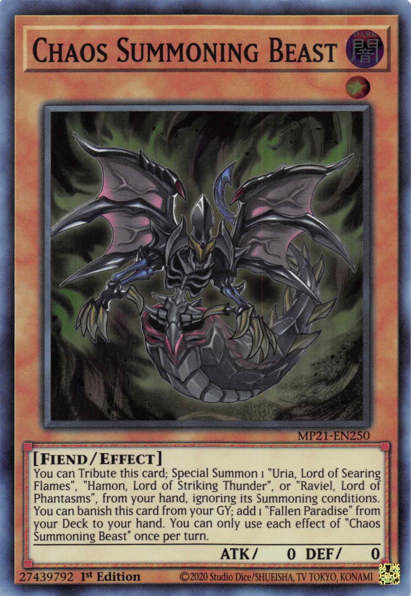 Chaos Summoning Beast [MP21-EN250] Super Rare - Duel Kingdom