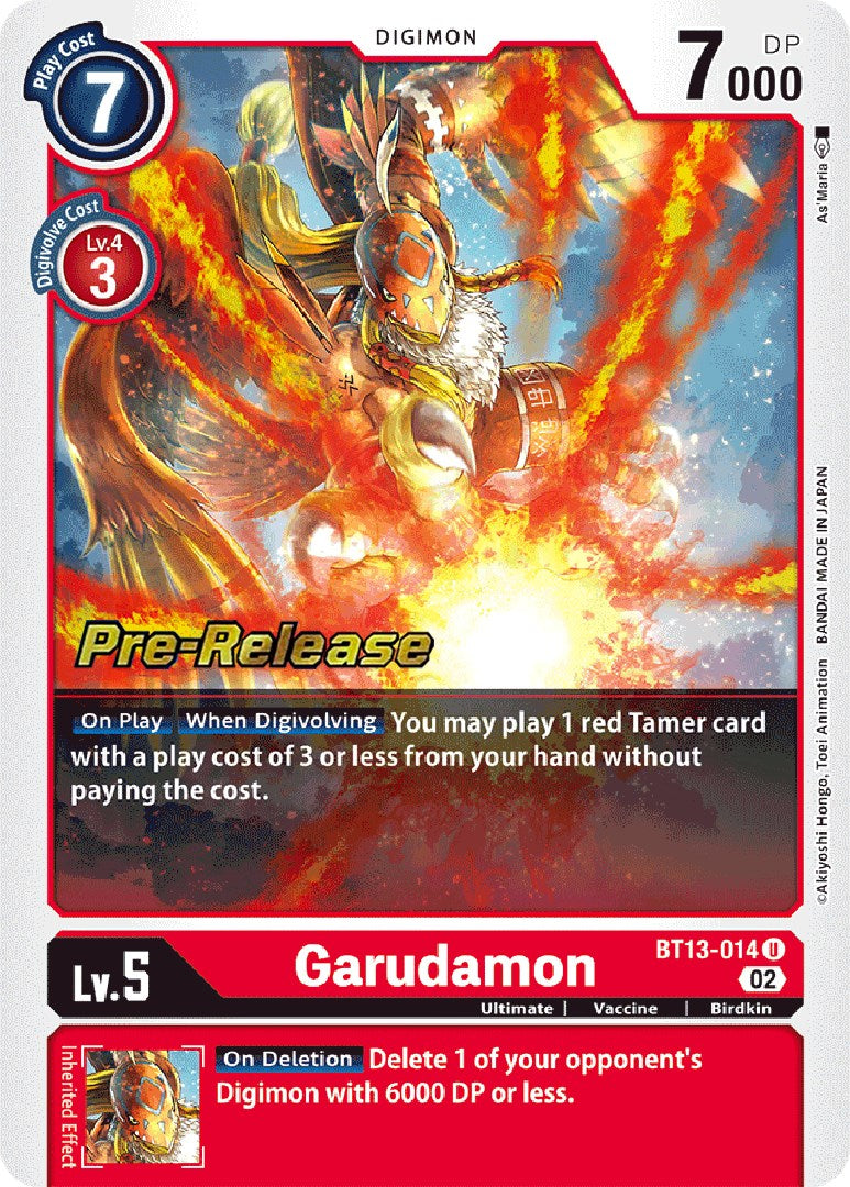 Garudamon [BT13-014] [Versus Royal Knights Pre-Release Cards] Foil