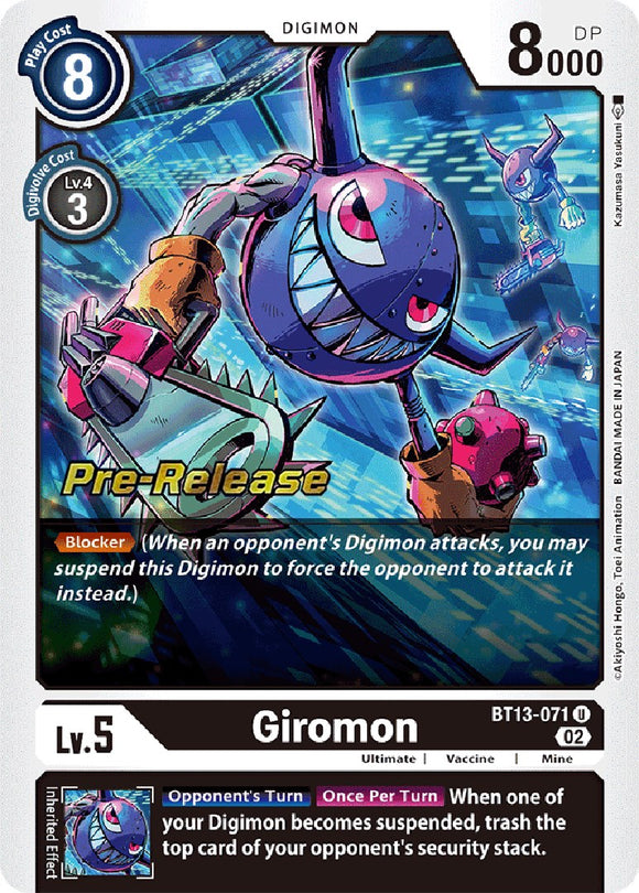 Giromon [BT13-071] [Versus Royal Knight Pre-Release Cards] Foil