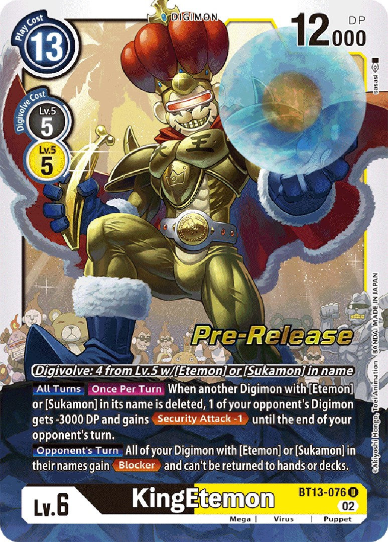 KingEtemon [BT13-076] [Versus Royal Knights Pre-Release Cards] Foil