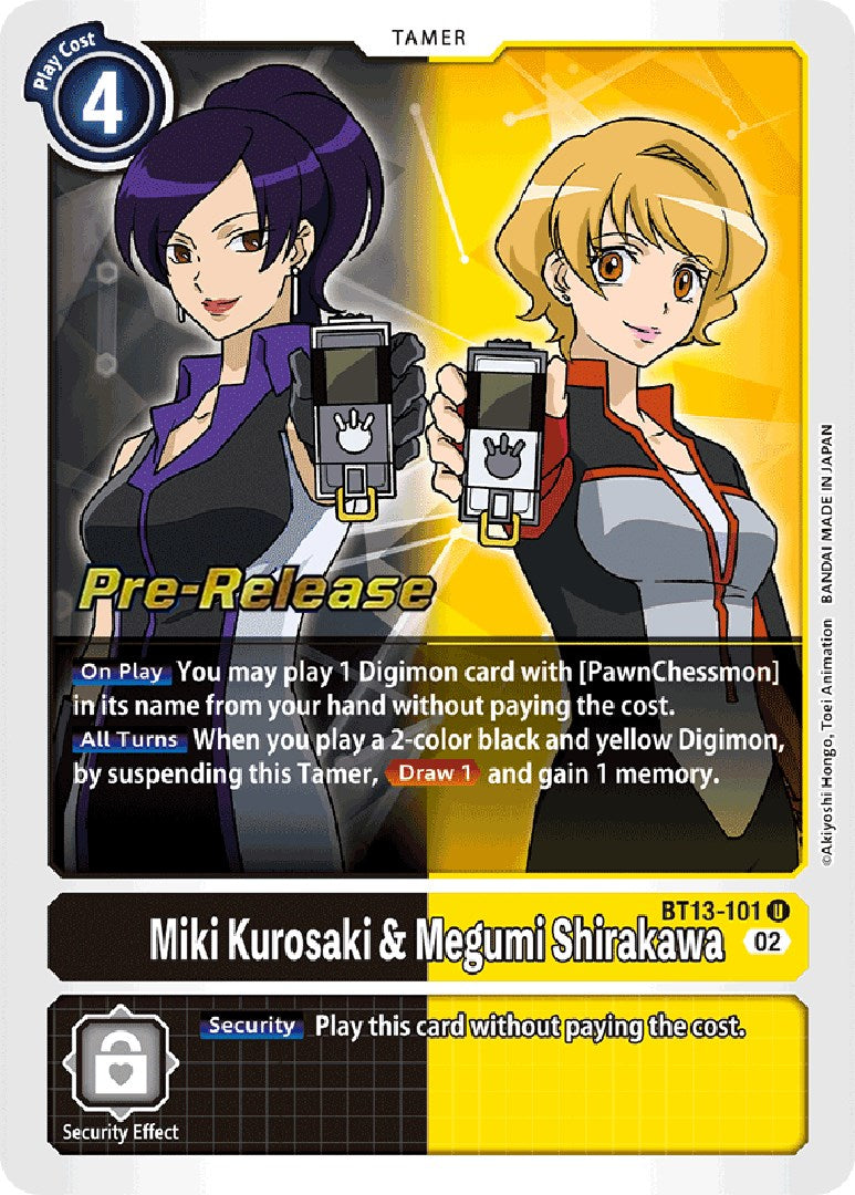 Miki Kurosaki & Megumi Shirakawa [BT13-101] [Versus Royal Knights Pre-Release Cards] Foil