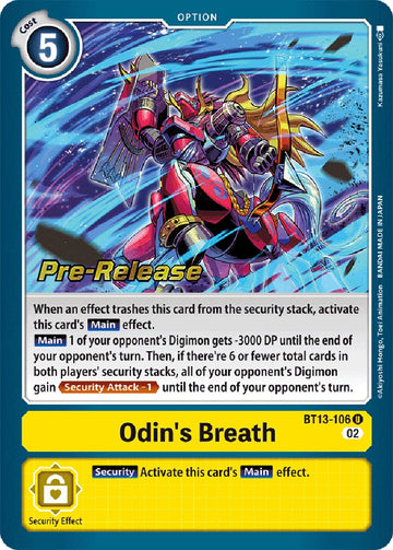 Odin's Breath [BT13-106] [Versus Royal Knight Pre-Release Cards] Foil
