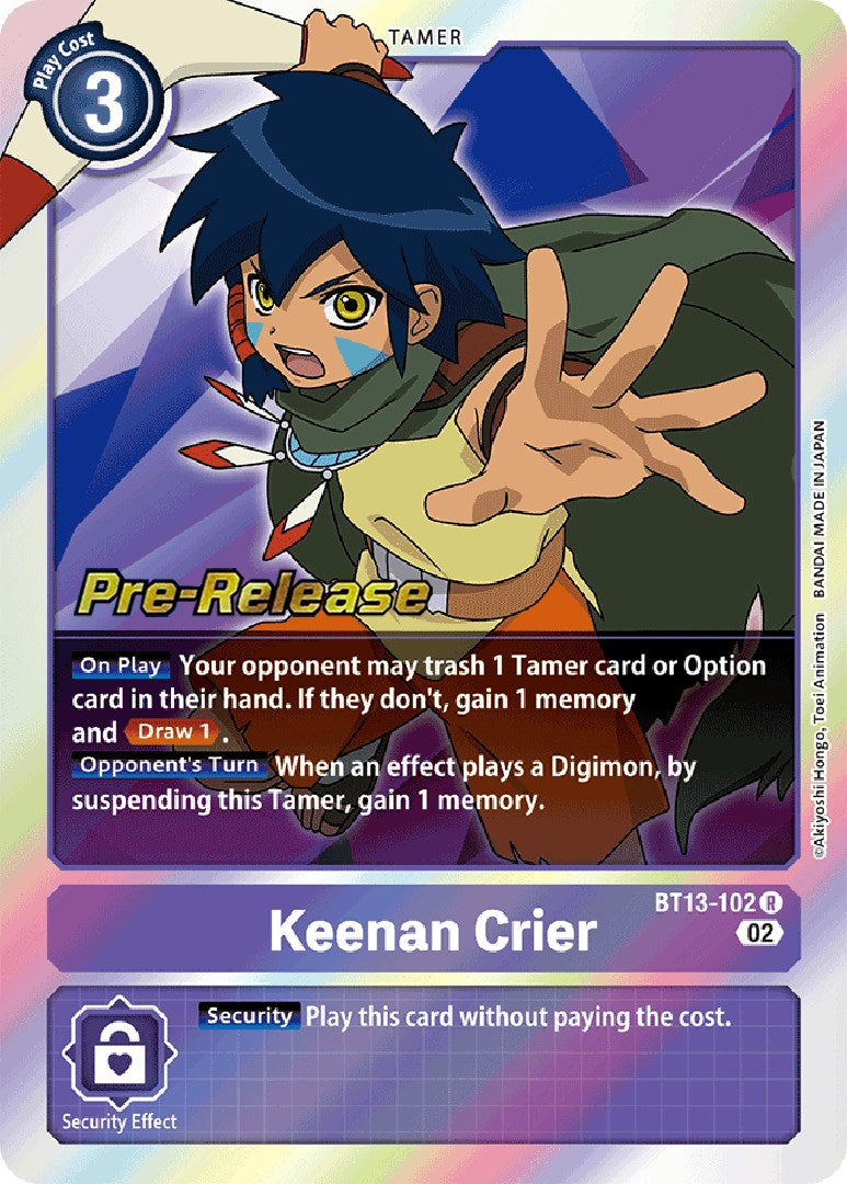 Keenan Crier [BT13-102] [Versus Royal Knights Pre-Release Cards] Foil