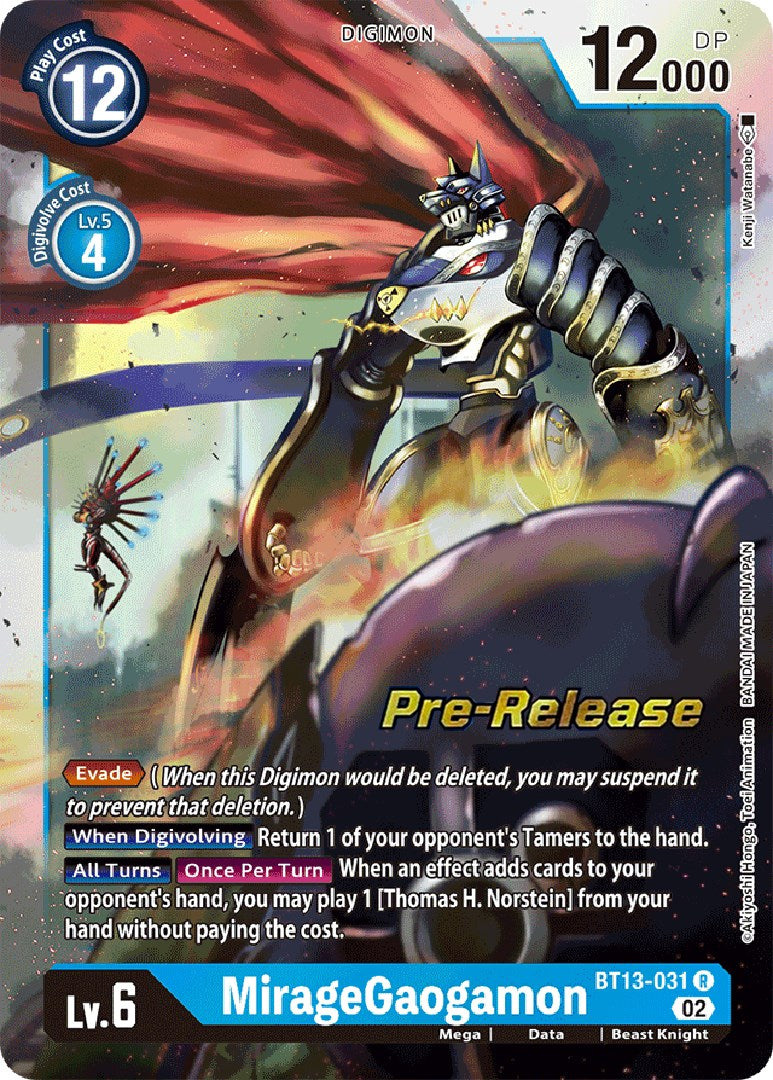 MirageGaogamon [BT13-031] [Versus Royal Knight Booster Pre-Release Cards] Foil