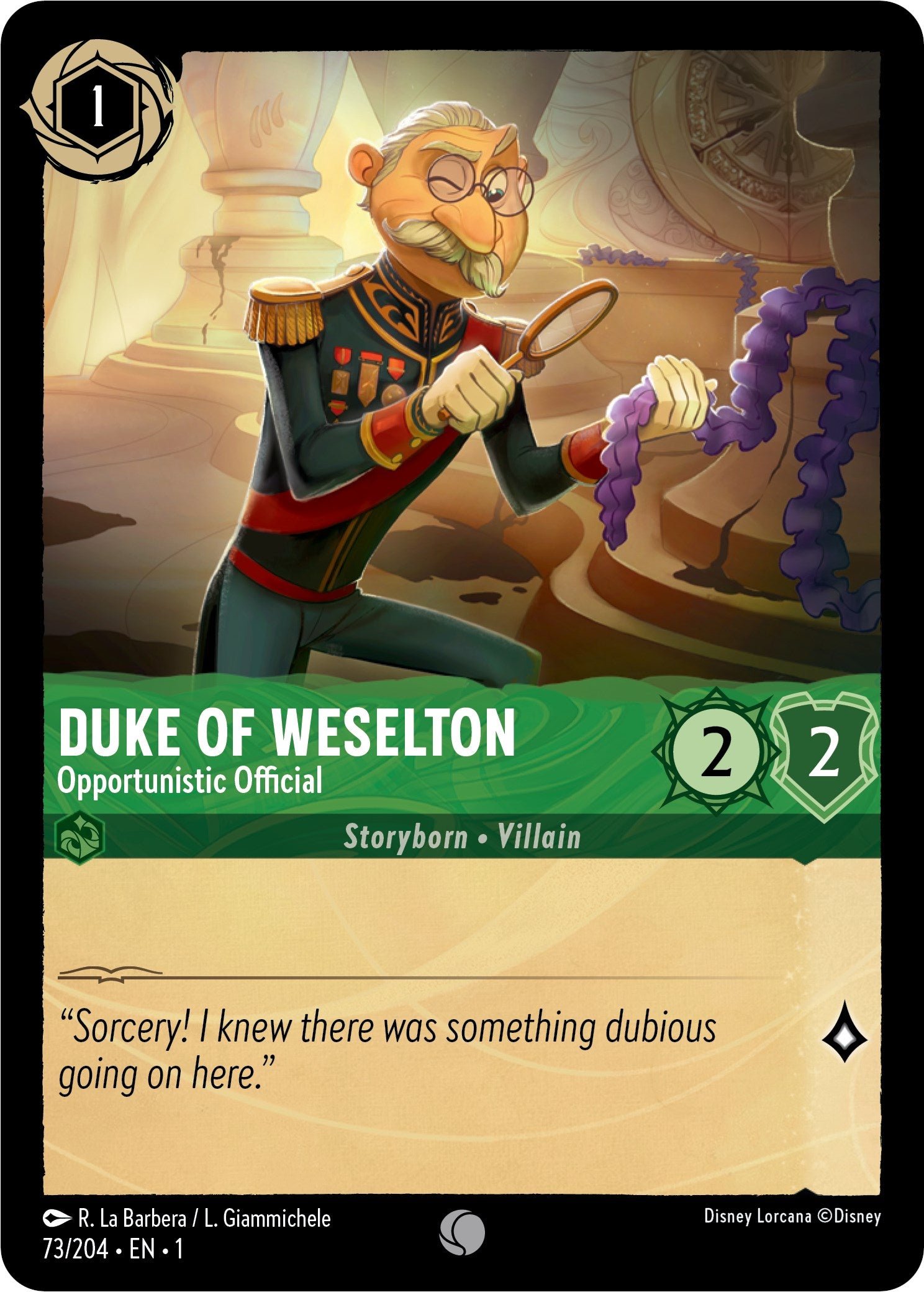Duke of Weselton - Opportunistic Official 73/204 (The First Chapter) Cold Foil