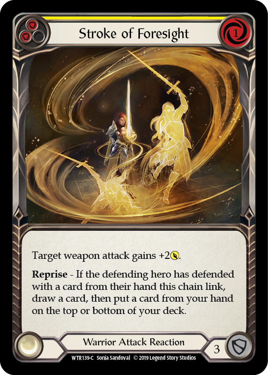 Stroke of Foresight (Yellow) [WTR139-C] Alpha Print Rainbow Foil - Duel Kingdom