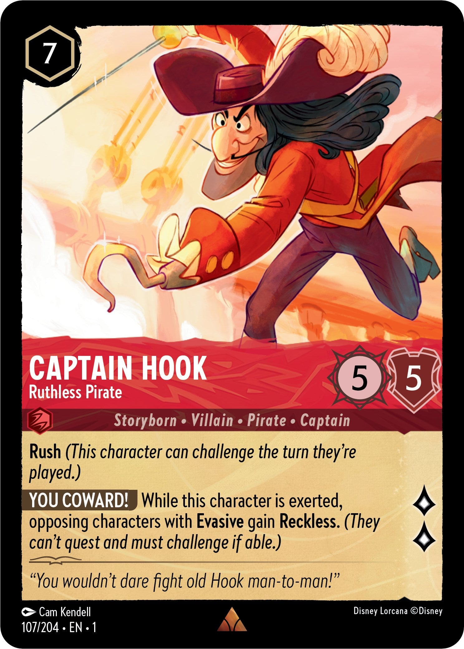 Captain Hook - Ruthless Pirate 107/204 (The First Chapter) Cold Foil