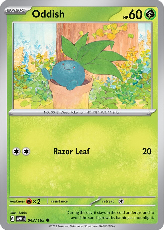 Oddish (43/165) [Scarlet & Violet:  151] Reverse Holofoil