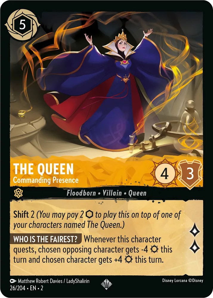 The Queen - Commanding Presence 26/204 (Rise of the Floodborn) Cold Foil