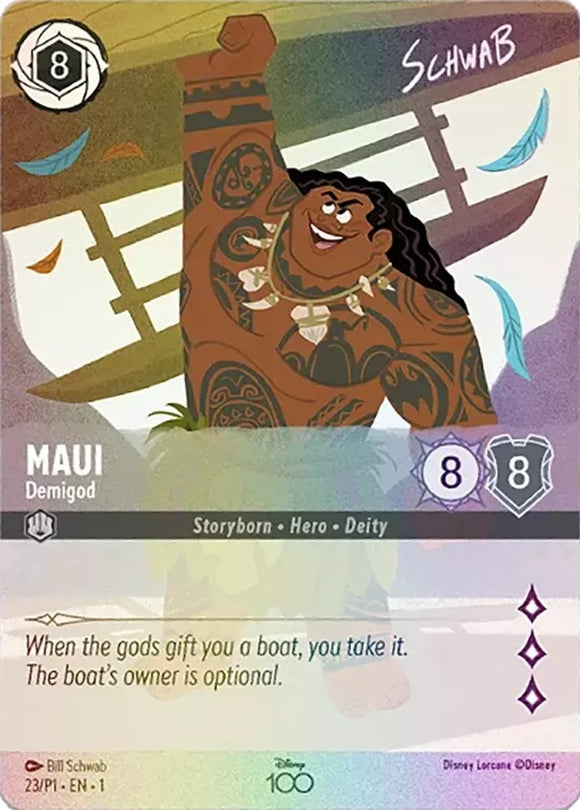 Maui - Demigod (Alternate Art) 023 (Disney100 Promos) Holofoil