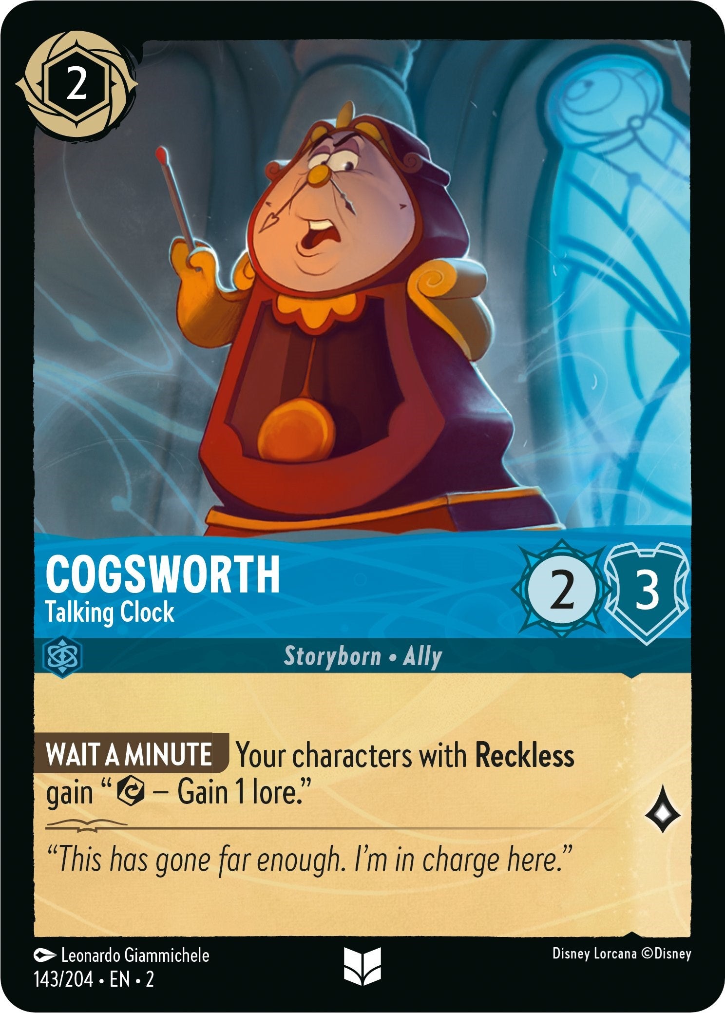 Cogsworth - Talking Clock 143/204 (Rise of the Floodborn) Cold Foil