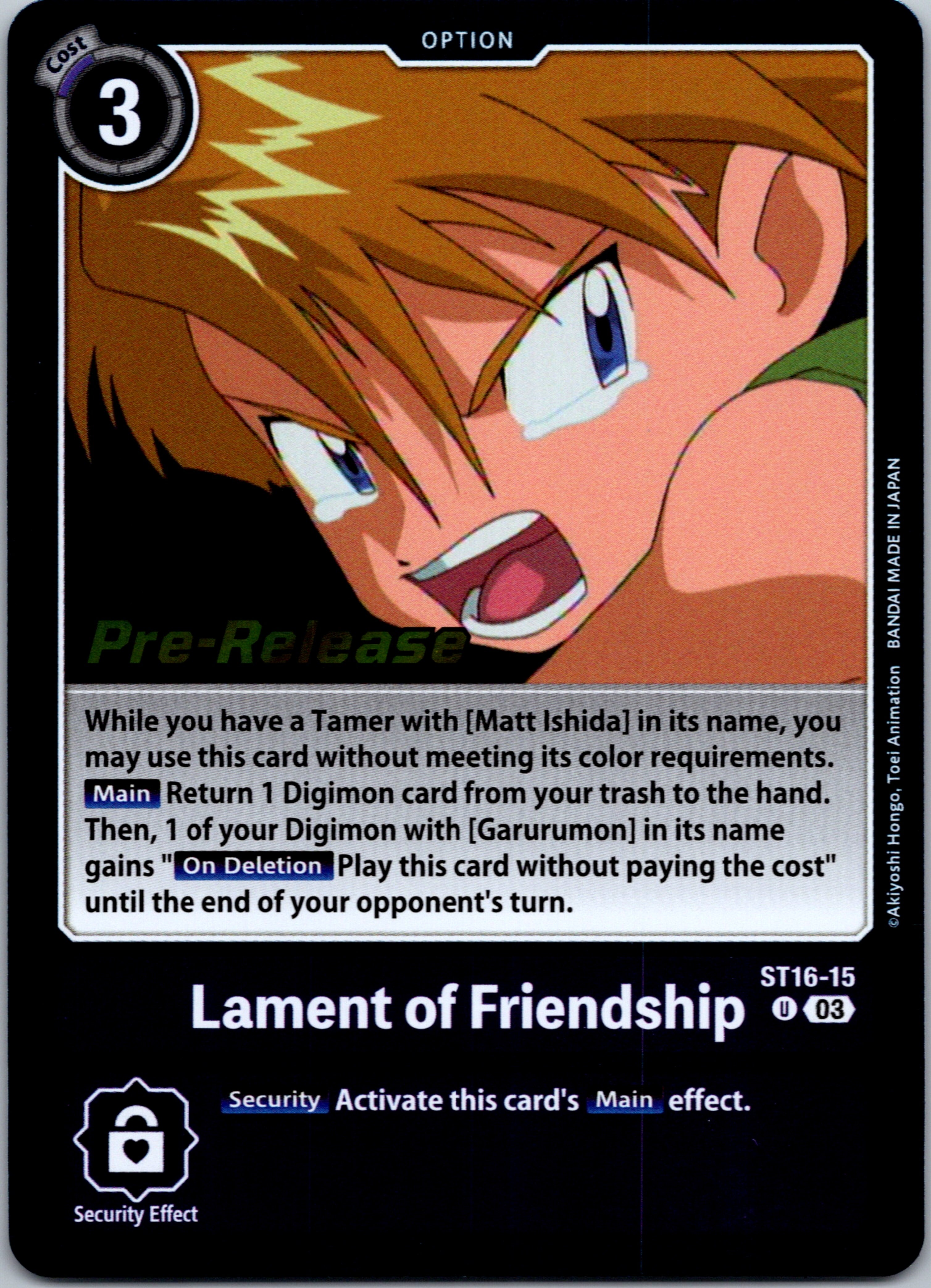 Lament of Friendship [ST16-15] [Starter Deck 16: Wolf of Friendship Pre-Release Cards] Foil