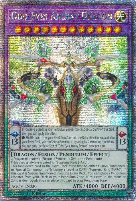 Odd-Eyes Arcray Dragon (Quarter Century Secret Rare) [AGOV-EN030] 1st Edition